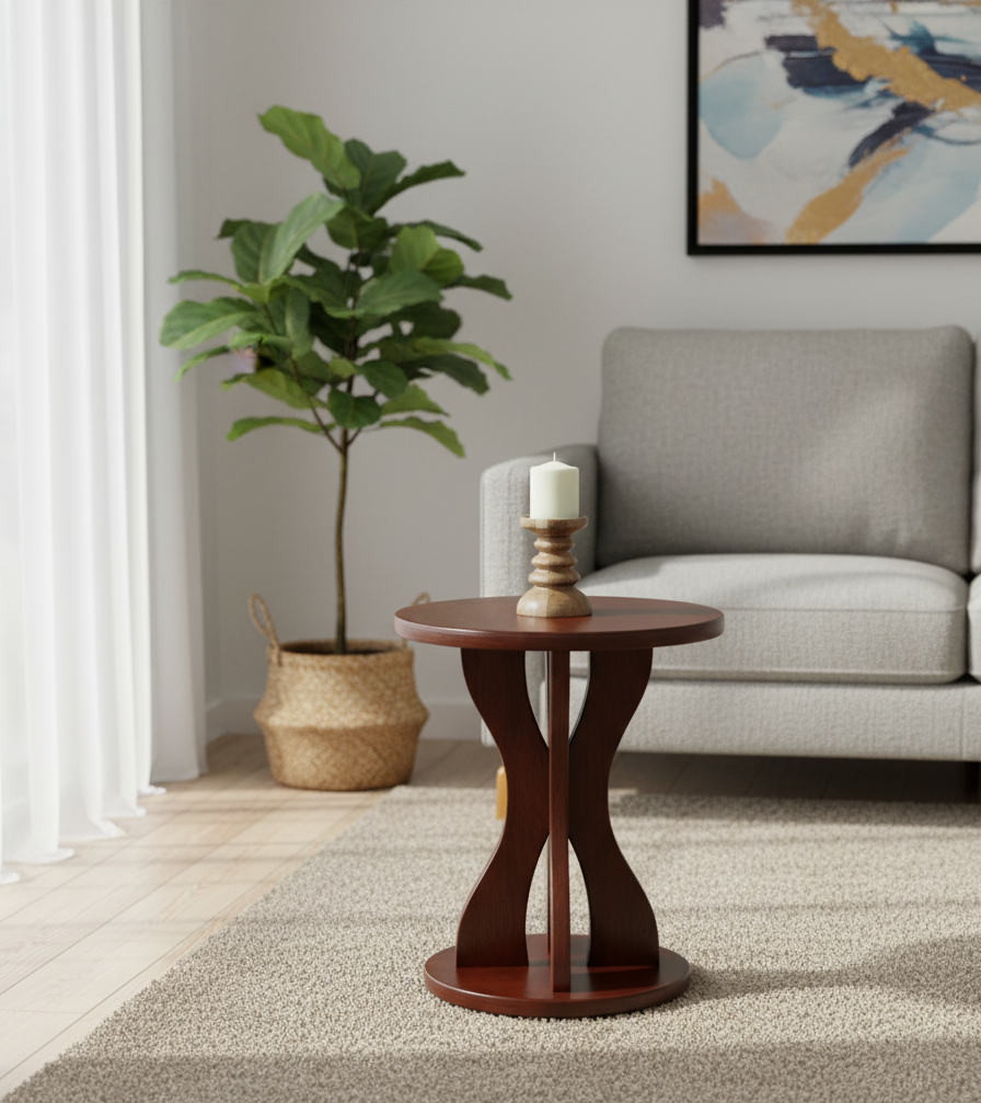 Wooden Round Side Table