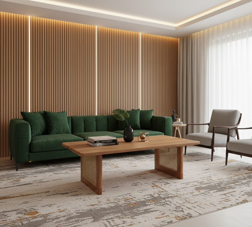 Antique Rectangular Rattan Center Table