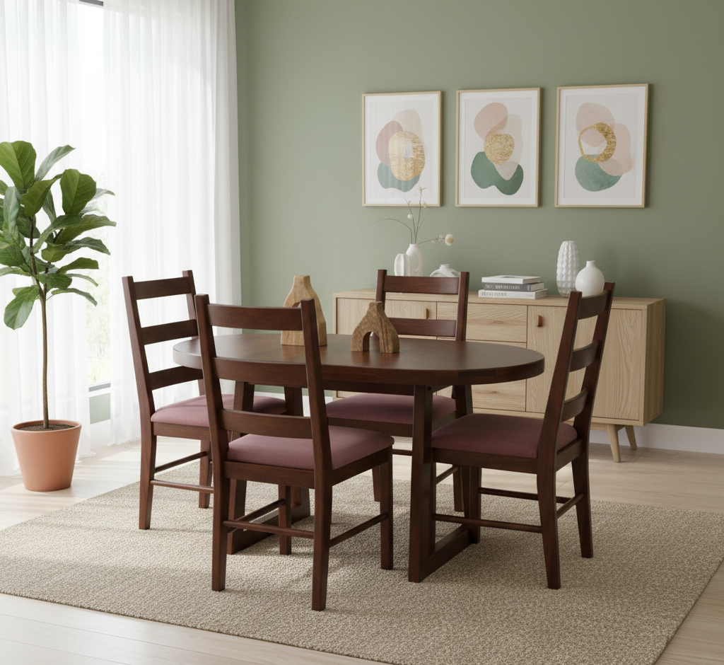 4 Seater Oval Dinning Table