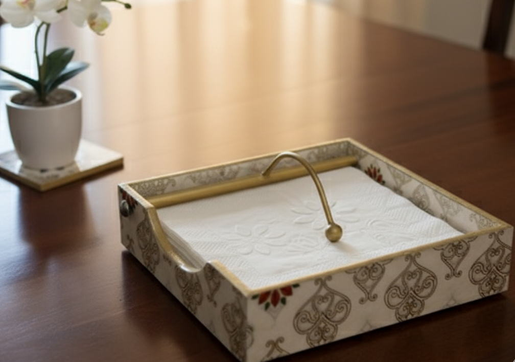 Enamel Square Tissue Box