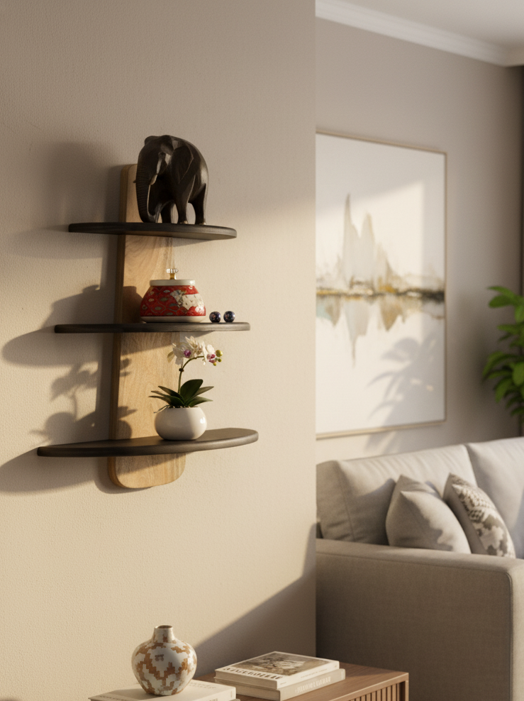 Half Moon Wall Decor Shelves