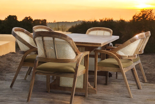 Dercia Rattan 6 Seater Dining Table