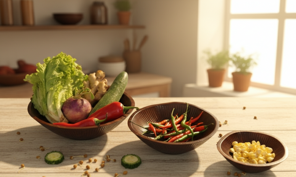 Set Of 3 Serving Bowl Brown 1