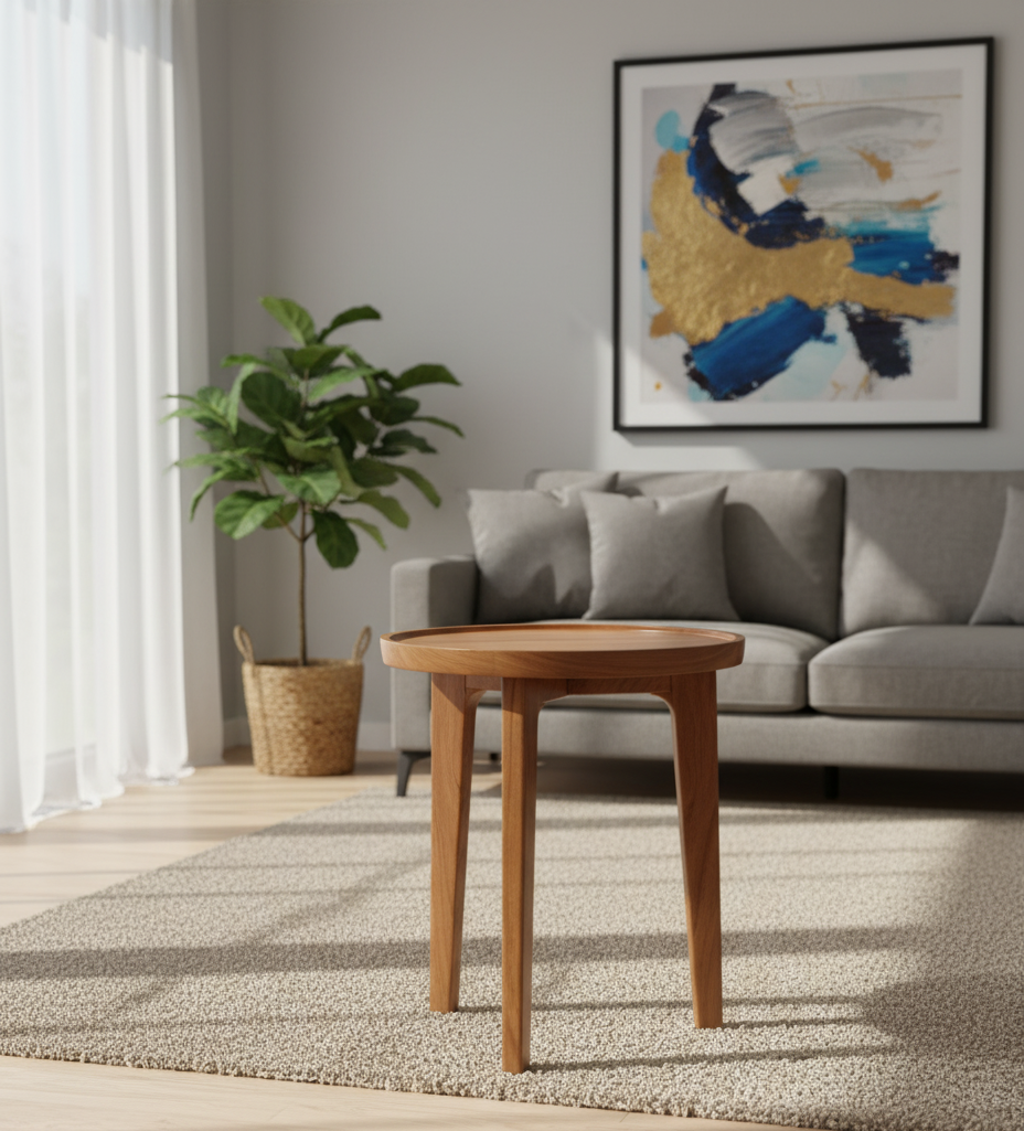 Wooden Round Side Table