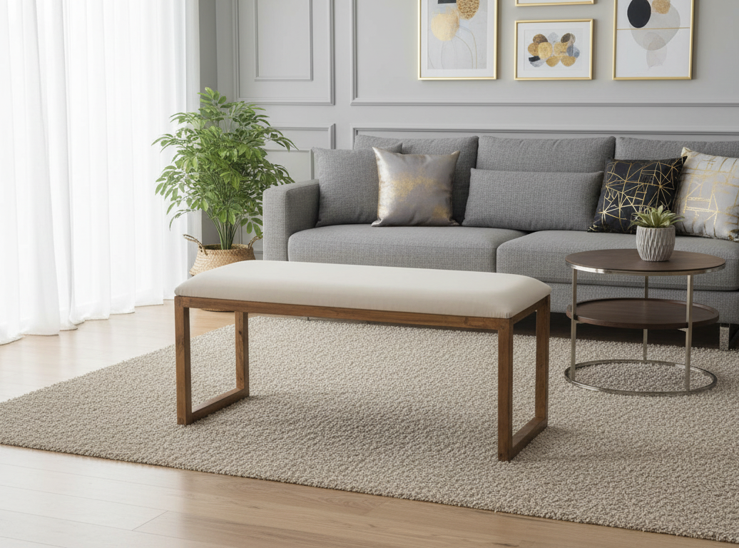 Solid Wood Upholested Bench