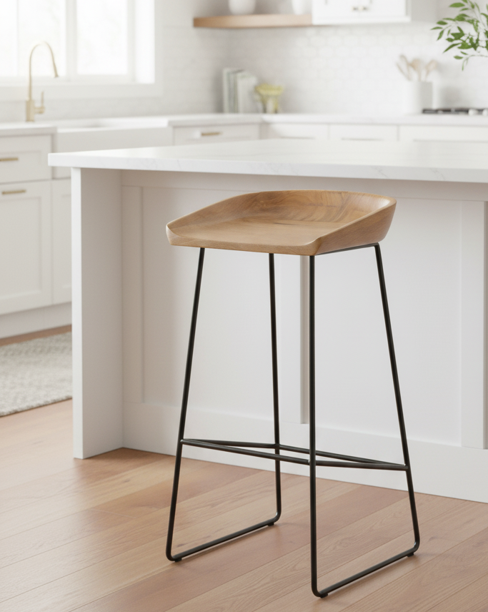 Scooped Seated Bar Stool