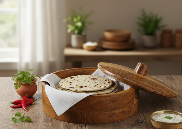Wooden Chapati Box