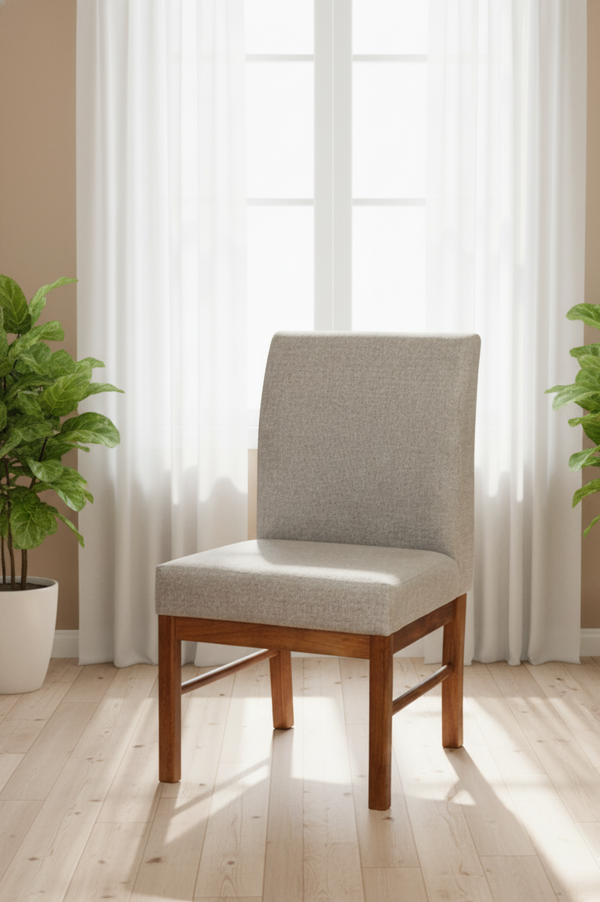 Solid Wood and Velvet Lounge Chair