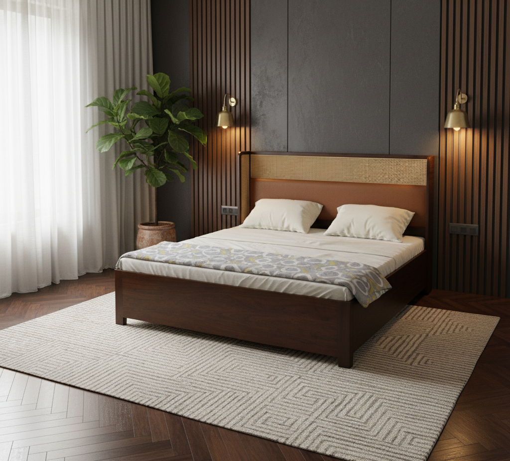 Solid Wood King Size Double Bed