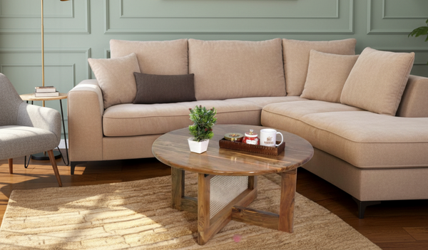 Antique Round Rattan Center Table