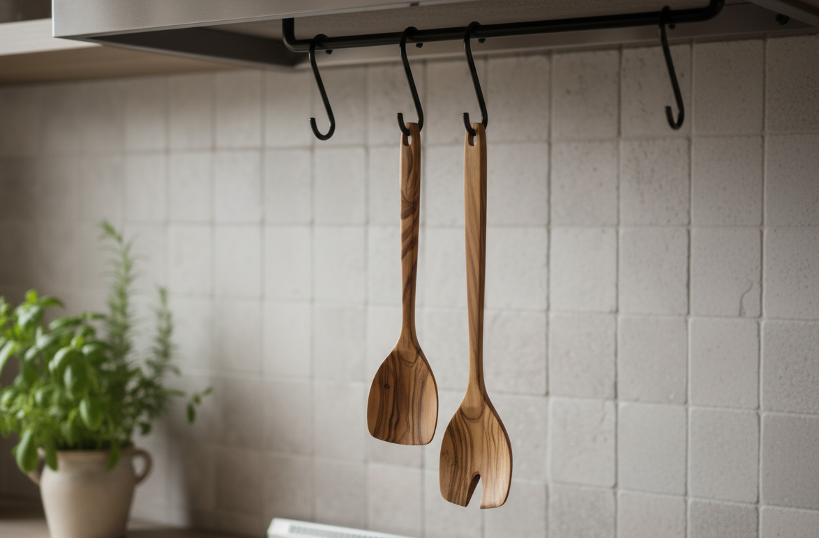 Wooden kitchen Spoon Server Set Of 2