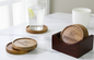 Wooden Coster Set 5 with Stand
