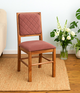 Classic Wooden Chair with Quilted Acacia